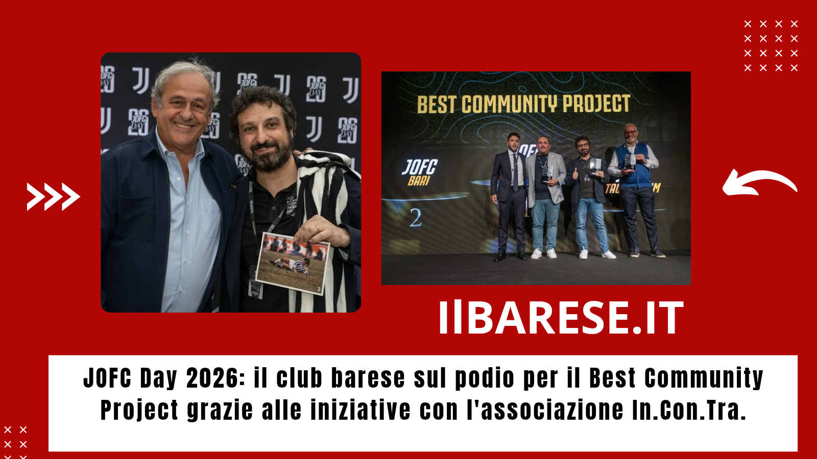 JOFC Day 2026: il club barese sul podio per il Best Community Project grazie alle iniziative con l'associazione In.Con.Tra.(ILB)
