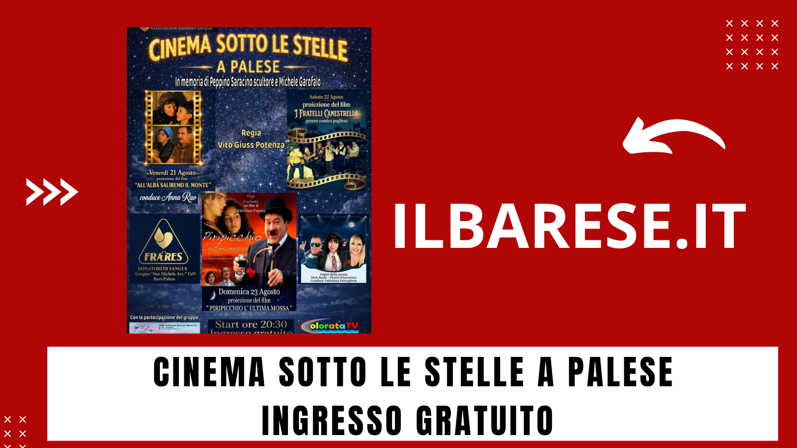 Cinema palesino sotto le stelle – INGRESSO GRATUITO (ILB)